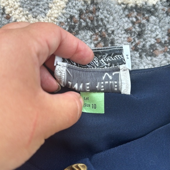 Vintage Ronnie Heller Pleated Dress Navy 10 - Picture 4 of 9